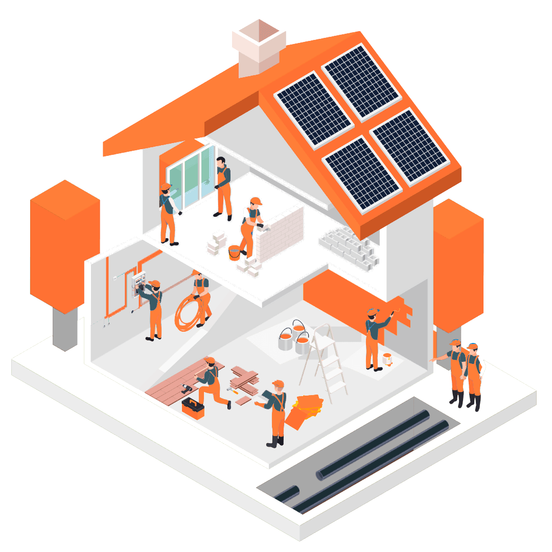 Casa con trabajadores de ArreglaTodo